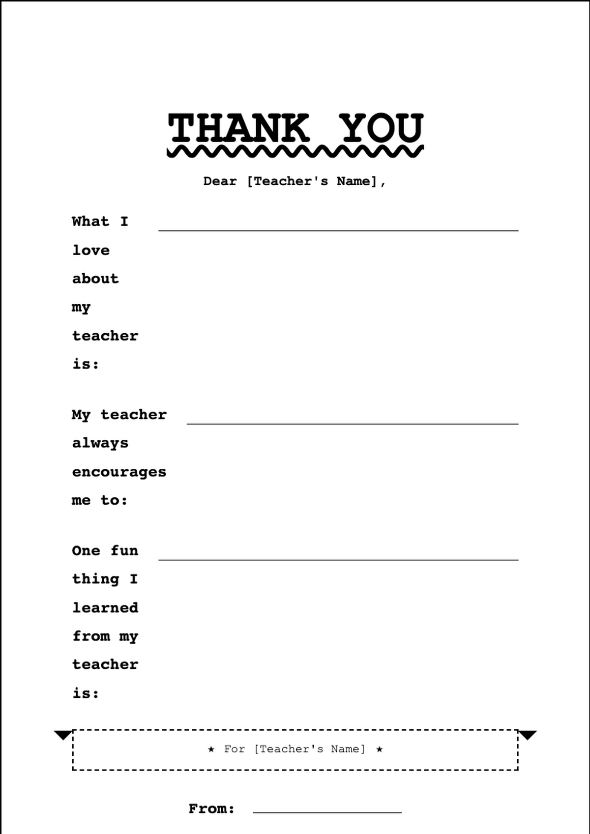Printable teacher appreciation thank you note with fill in the blank prompts and cupcake_variant_1